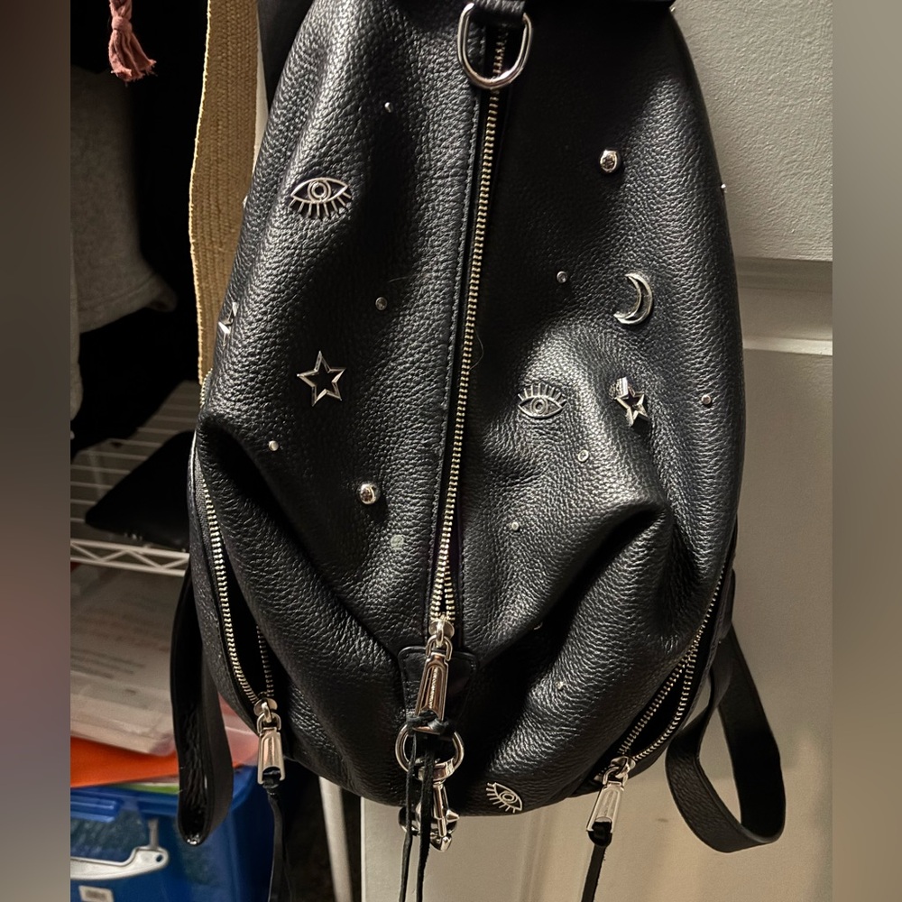 Rebecca Minkoff Black Backpack with Silver Accents